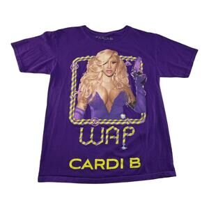 Cardi B WAP Purple Hip Hop Megan Stallion Tour Band Music Streetwear T-Shirt S